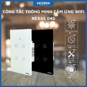 Công tắc thông minh cảm ứng Wifi NEXAS 04G 4 nút